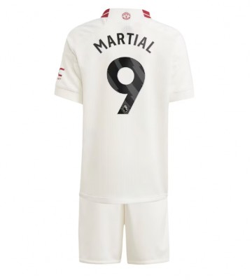 Lacne Dětský Futbalové dres Manchester United Anthony Martial #9 2023-24 Krátky Rukáv - Tretina (+ trenírky)